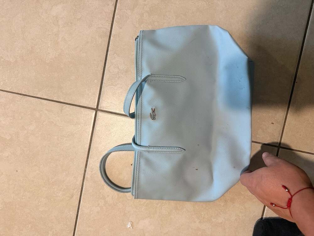 Lacoste L.12.12 Concept Small Zip Tote Bag Light Blue